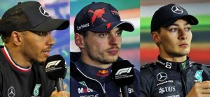 Max VERSTAPPEN (Red Bull Racing),Lewis HAMILTON (Mercedes) and George RUSSELL (Mercedes) - Photo by FIA