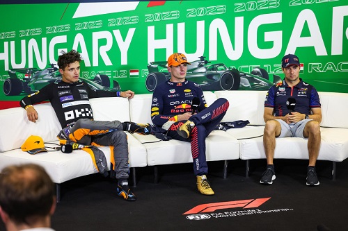 Max VERSTAPPEN (Red Bull Racing), Lando NORRIS (McLaren) and Sergio PÉREZ (Red Bull Racing) - Photo by FIA