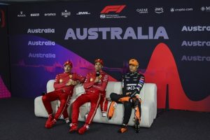 Carlos SAINZ (Ferrari), Charles LECLERC (Ferrari) and Lando NORRIS (McLaren) - Photo by FIA.com