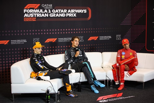 George RUSSELL (Mercedes),Oscar PIASTRI (McLaren) and Carlos SAINZ (Ferrari) - Photo by FIA.com