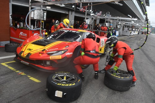 The last Ferrari pit stop which cost the team the win - Photo by Melissa Warren