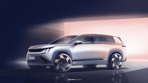 The new all-electric Škoda Peaq sketch