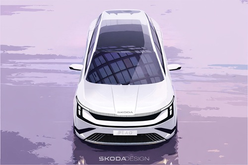 The new all-electric Škoda Peaq sketch