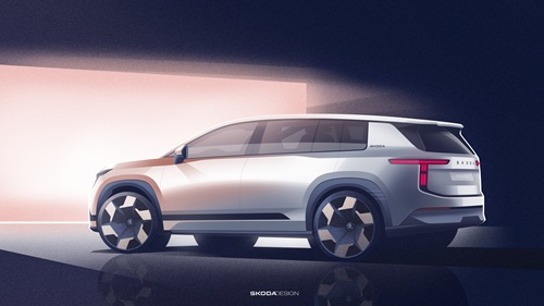 The new all-electric Škoda Peaq sketch